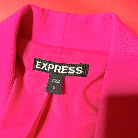 Power Pink – Hot Fuchsia Cropped Blazer by Express - Unique Piece - Picture 7 of 11